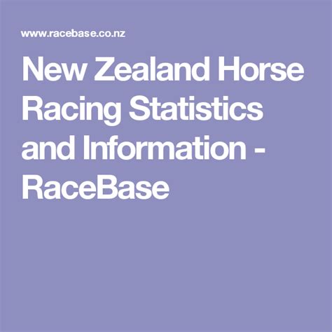 New Zealand Horse Racing Statistics and Information .
